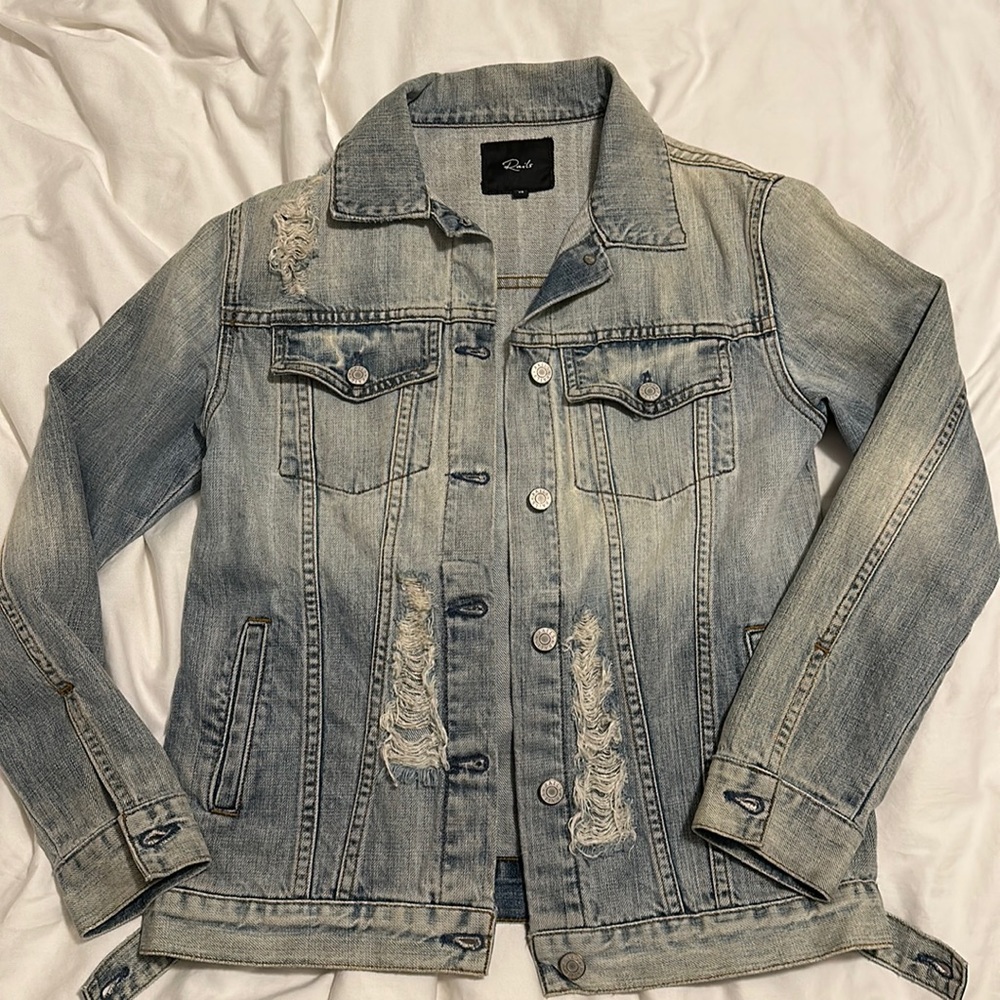 RAILS Knox distressed denim jacket size xs